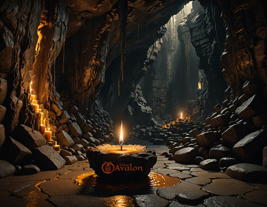 AI SAMHAIN candle candela cave caverna con logo